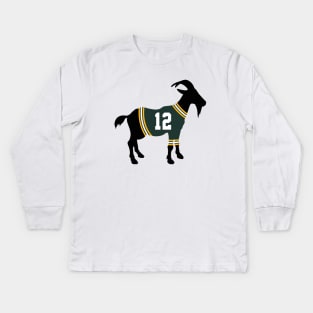 Aaron Rodgers GOAT Kids Long Sleeve T-Shirt